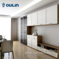 Bedroom Cabinet high gloss double color wood closet for bedroom Factory
